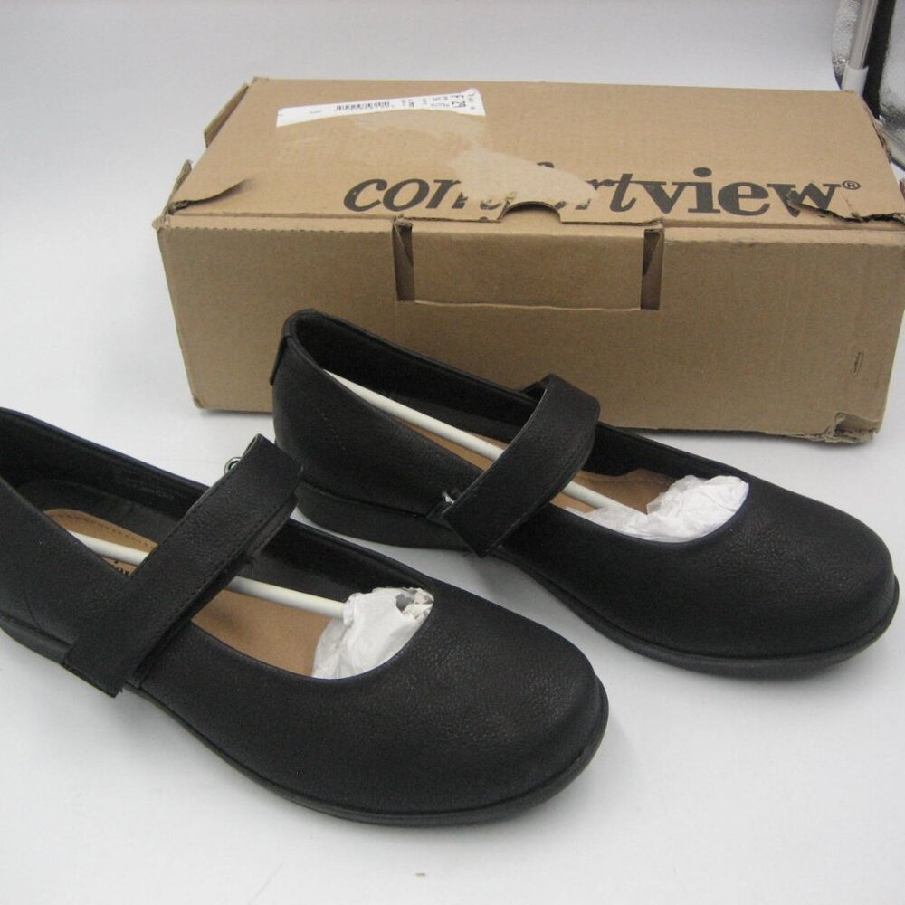 Comfortview Shoes Women's 9 The Carla Mary Jane Flat Black NEW w/ BOX